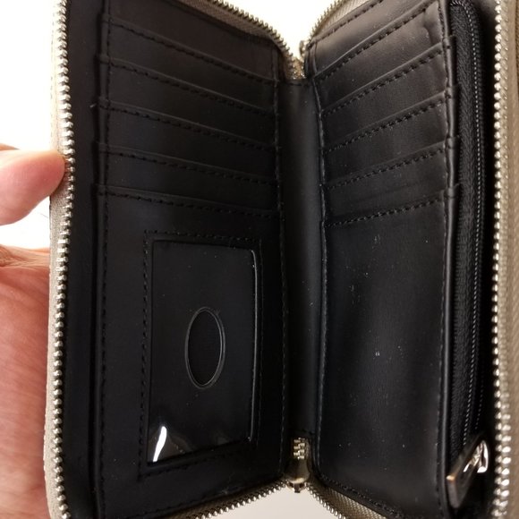Guess Grey Wallet Purse Zip Around Clutch Bag with Logo Design - Very Good - Picture 6 of 10